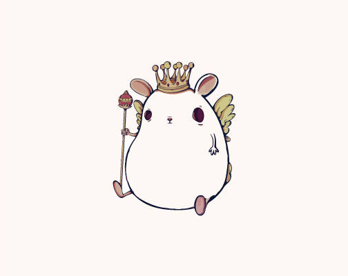 可爱卡通仓鼠国王裁片印花服装印花设计