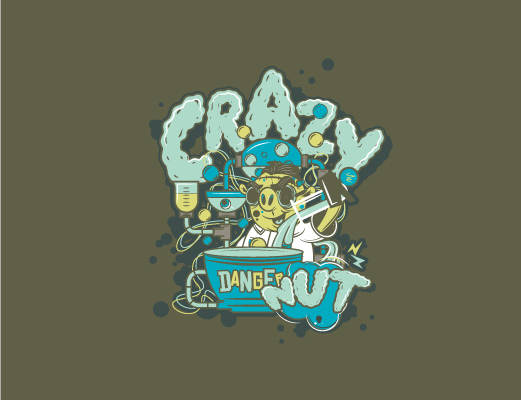 创意疯狂科学家裁片印花服装印花设计