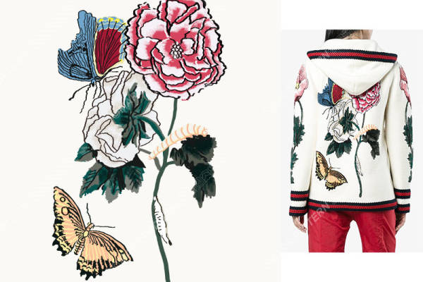 时尚花卉蝴蝶裁片印花服装,展现自然之美