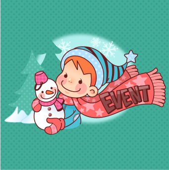 冬季活动主题服装印花设计：欢乐雪人与围巾