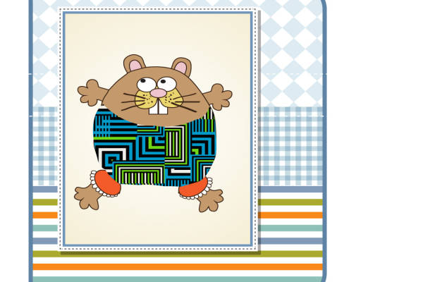 创意卡通老鼠裁片印花服装 时尚个性儿童服饰设计