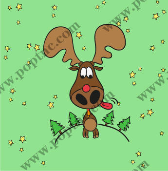 可爱驯鹿裁片印花服装,节日风格服装印花设计