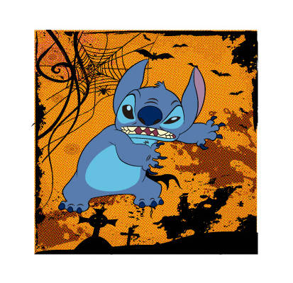 万圣节主题裁片印花服装 趣味卡通角色服装印花