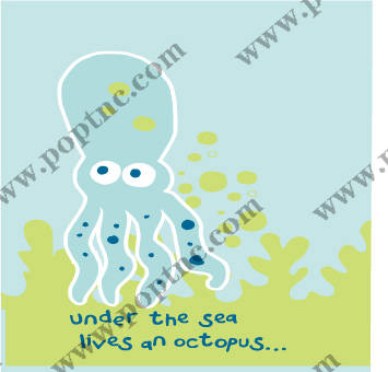 可爱卡通章鱼裁片印花服装,增添海洋风情的时尚选择