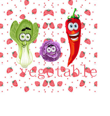 趣味卡通蔬菜裁片印花服装，可爱辣椒印花服装图案设计