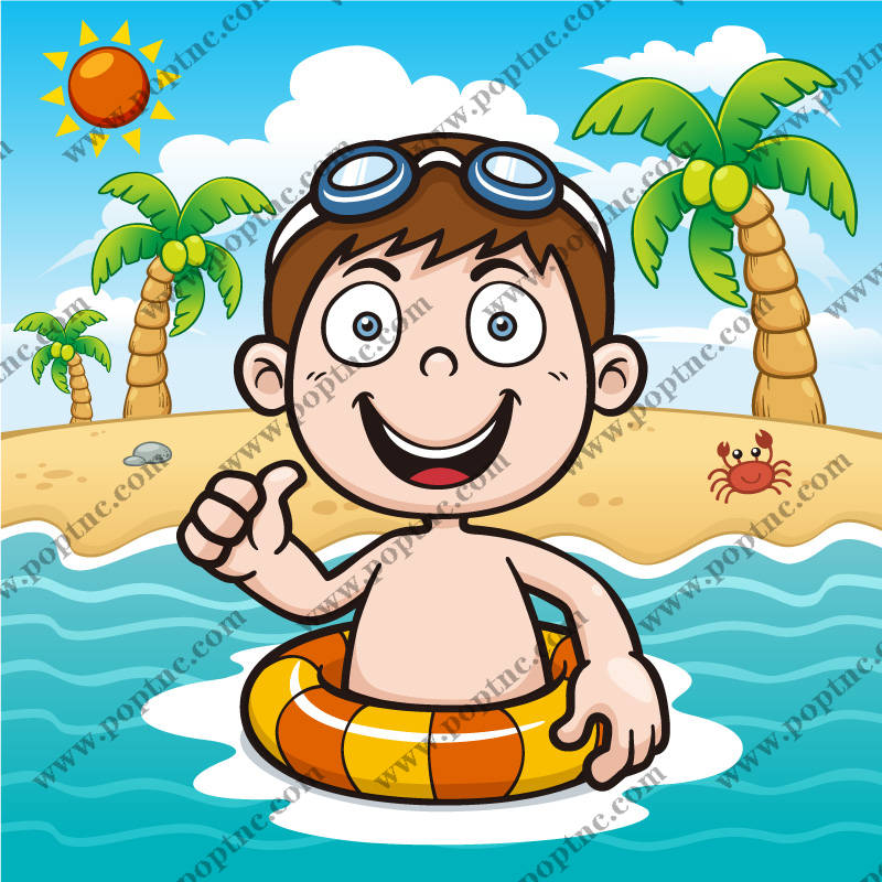 夏季儿童卡通裁片印花服装印花设计