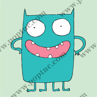 可爱卡通怪兽裁片印花服装印花设计