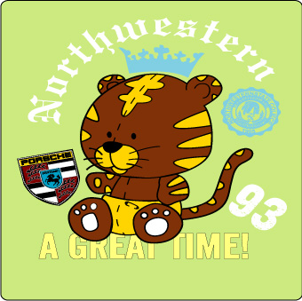 可爱卡通老虎裁片印花服装印花设计