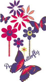 时尚花卉蝴蝶裁片印花服装印花设计