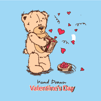 情人节主题卡通熊裁片印花服装印花设计