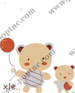 可爱卡通熊裁片印花服装印花设计,适合儿童服装