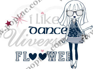 时尚女孩裁片印花服装印花设计,展现个性风采