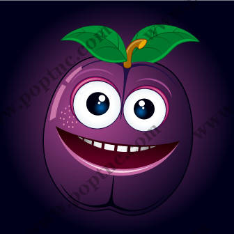 趣味卡通紫色水果裁片印花服装印花设计