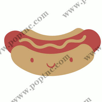 可爱热狗裁片印花服装,趣味卡通风格服装印花设计