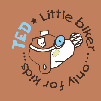 儿童卡通裁片印花服装:小骑士摩托车图案设计