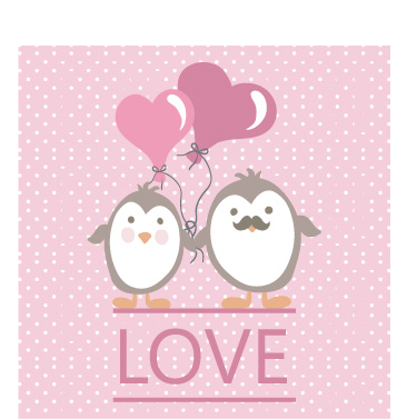 浪漫情侣企鹅裁片印花服装印花设计