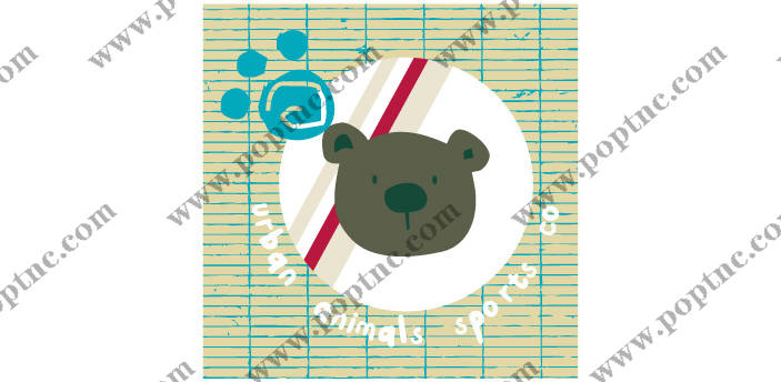 可爱动物主题裁片印花服装,趣味运动风格设计