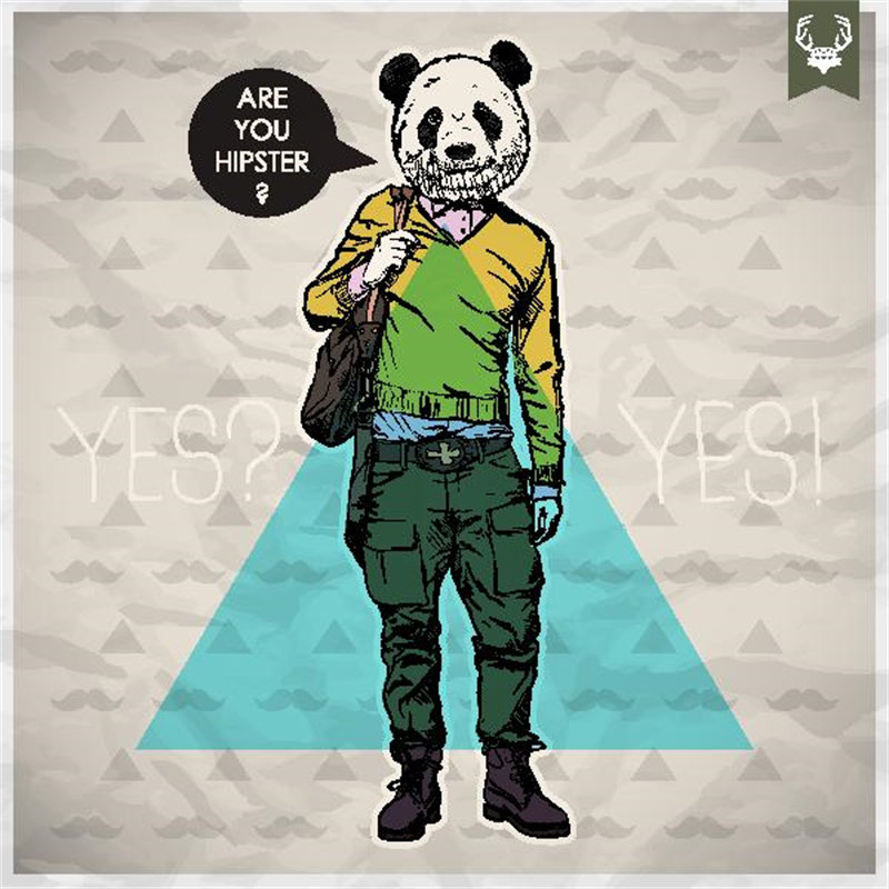 时尚熊猫裁片印花服装，潮流街头风格