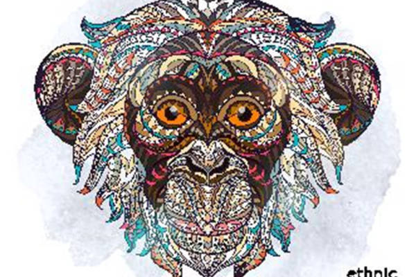 民族风猴子图案裁片印花服装印花设计