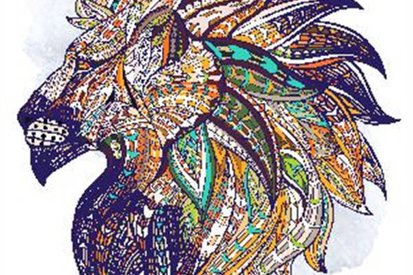 民族风格狮子图案裁片印花服装印花设计