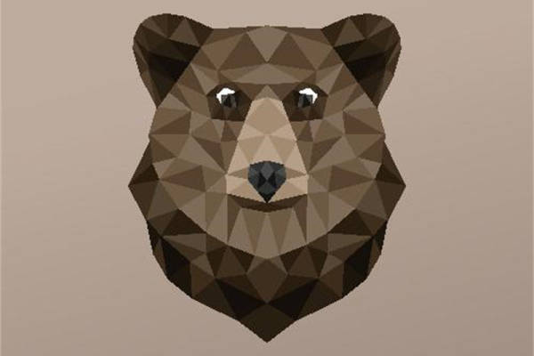 几何风格熊头图案裁片印花服装印花设计