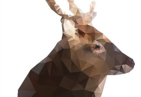 现代几何风格鹿头裁片印花服装印花设计