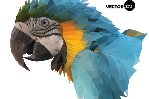 创意几何风格鹰头裁片印花服装印花设计