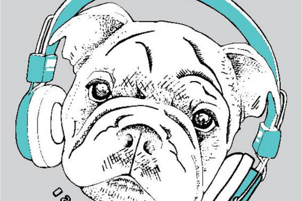 时尚潮流狗头裁片印花服装印花设计