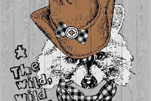 西部风格服装印花：复古牛仔裁片印花设计