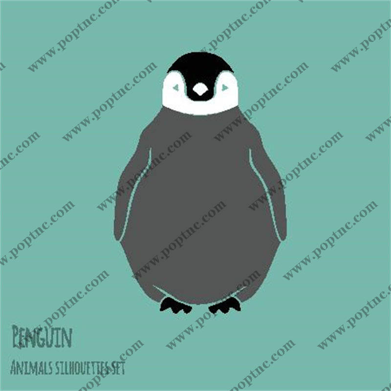 可爱企鹅图案裁片印花服装印花设计