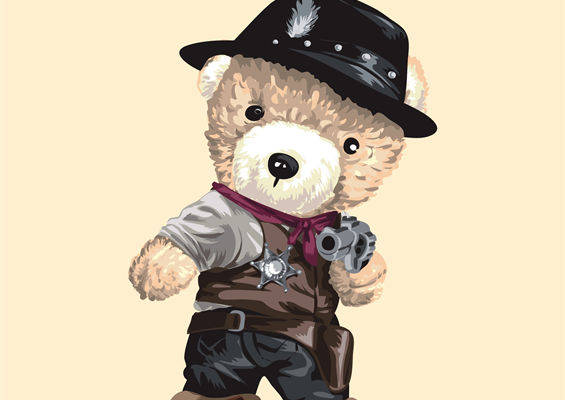 可爱侦探风格裁片印花服装印花设计