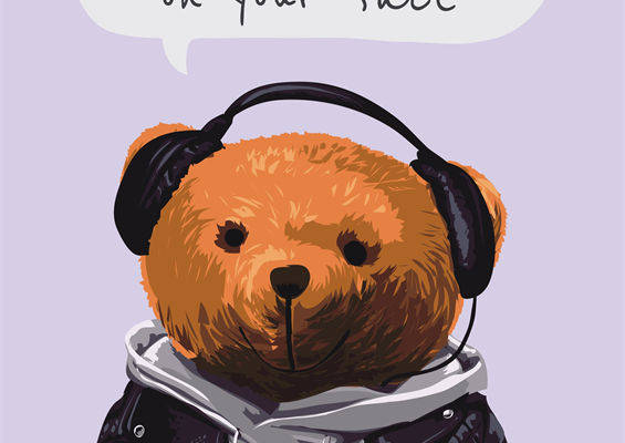 时尚可爱泰迪熊裁片印花服装印花设计