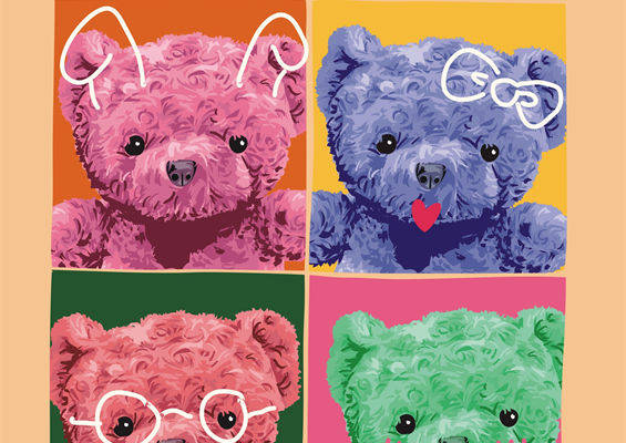 可爱卡通熊裁片印花服装,保持童趣风格服装印花设计