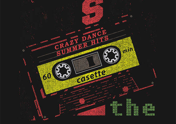 复古风格裁片印花服装:夏季热舞音乐主题印花T恤