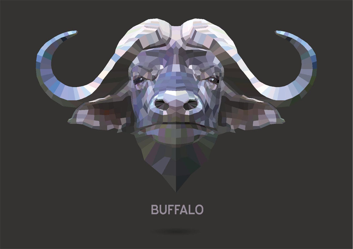 现代几何风格水牛头裁片印花服装印花设计