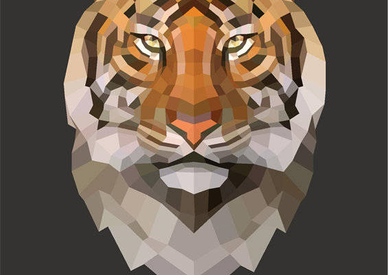 几何风格老虎裁片印花服装印花设计