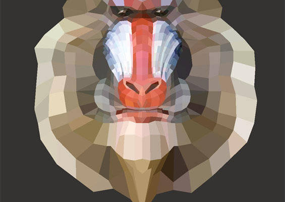 几何风格狒狒裁片印花服装印花设计