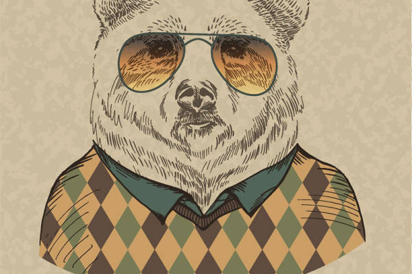 时尚动物裁片印花服装,趣味熊猫图案服装印花