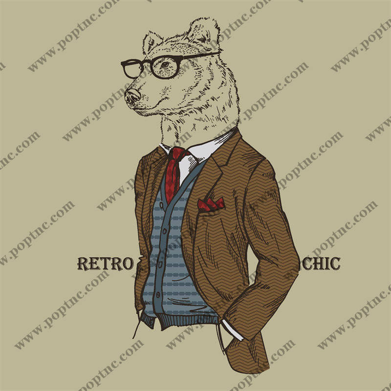 复古时尚动物裁片印花服装印花设计