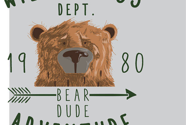 探索自然之美：1980年代复古风格熊图案裁片印花服装