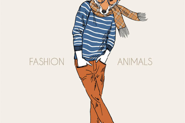 时尚动物裁片印花服装: 狐狸的休闲风格