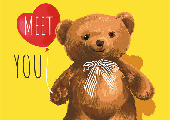 可爱泰迪熊裁片印花服装 温馨友谊主题服装印花设计