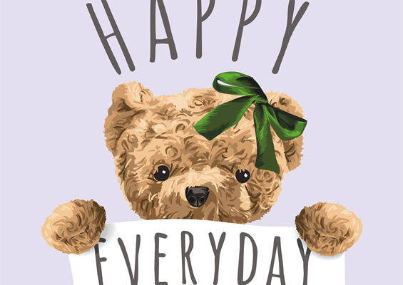 可爱泰迪熊裁片印花服装，传递快乐每一天的温馨信息