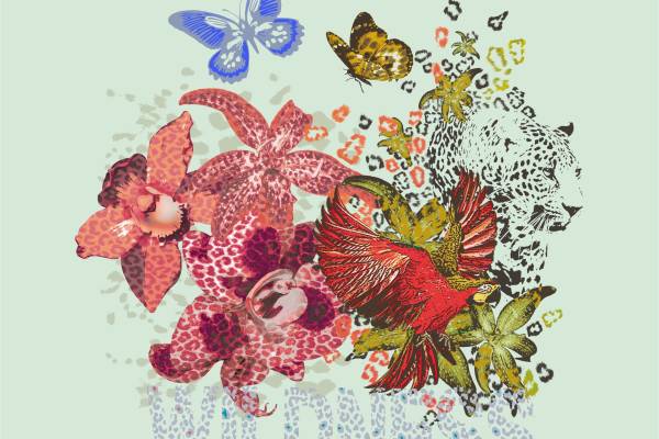 时尚自然元素裁片印花服装,展现独特个性的服装印花设计