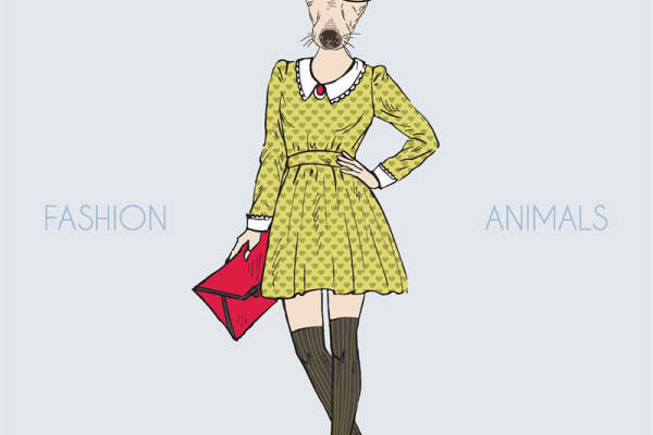 时尚动物裁片印花服装印花设计