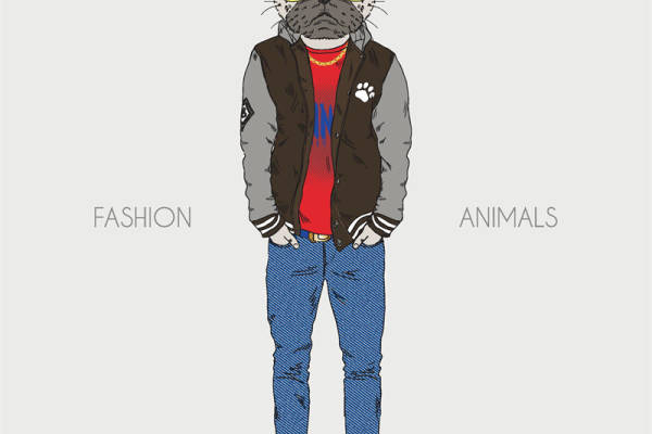 时尚动物裁片印花服装印花设计,潮流狗狗街头风格