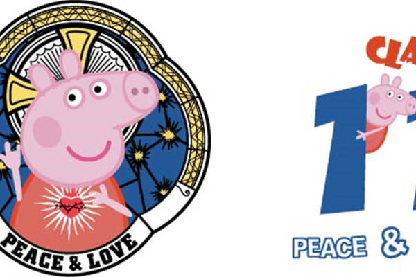 创意卡通小猪裁片印花服装，传递和平与爱