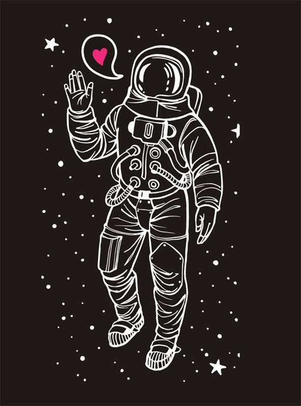 太空探险主题裁片印花服装：星际宇航员的浪漫邂逅