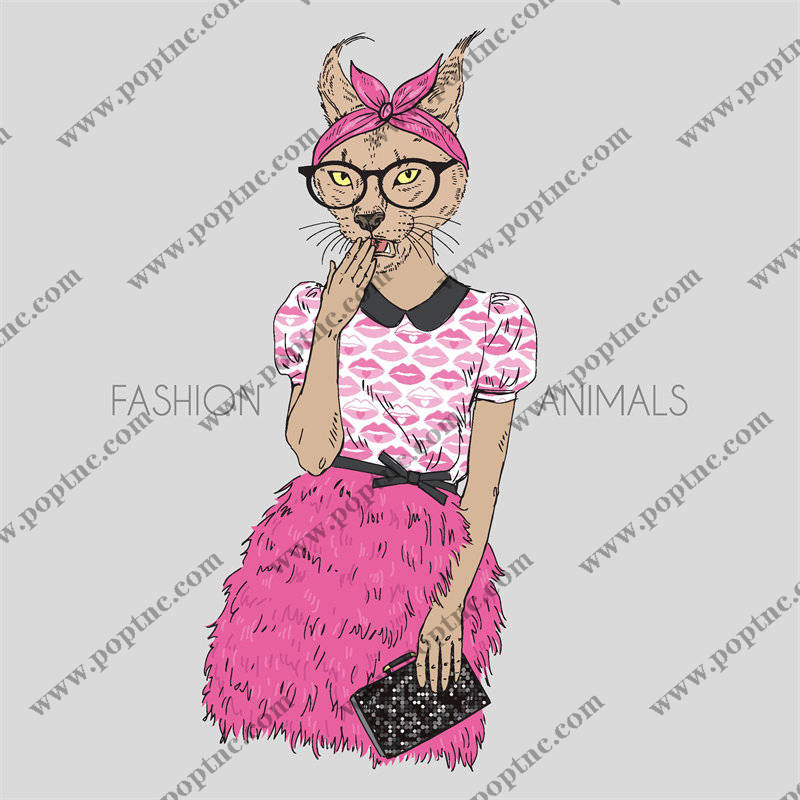 时尚动物主题裁片印花服装印花设计