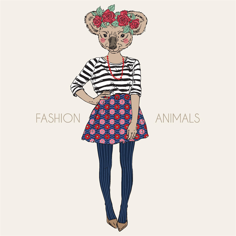 创意动物主题裁片印花服装印花设计